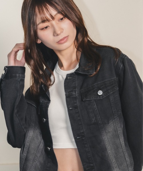madrepadre(マドレパドレ)の「ヴィンテージウォッシュデニムジャケット(デニムジャケット・レディース・ネイビー/ブラック・SMALL/MEDIUM)」の14枚目の写真
