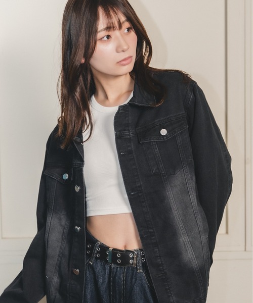 madrepadre(マドレパドレ)の「ヴィンテージウォッシュデニムジャケット(デニムジャケット・レディース・ネイビー/ブラック・SMALL/MEDIUM)」の15枚目の写真