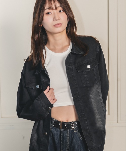 madrepadre(マドレパドレ)の「ヴィンテージウォッシュデニムジャケット(デニムジャケット・レディース・ネイビー/ブラック・SMALL/MEDIUM)」の16枚目の写真