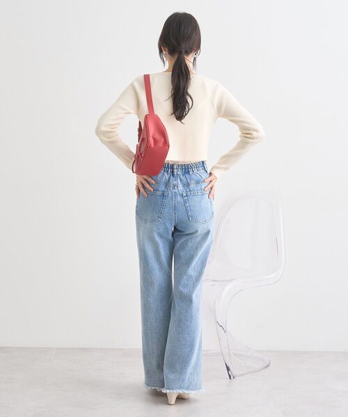 earth music&ecology(アースミュージックアンドエコロジー)の「フロントリボンリブニットカーディガン(カーディガン/ボレロ・レディース・ブラック/ブルー系その他7/アイボリー・FREE)」の11枚目の写真