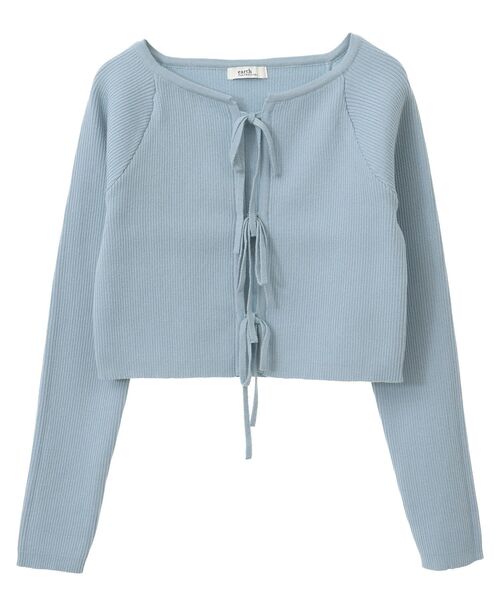 earth music&ecology(アースミュージックアンドエコロジー)の「フロントリボンリブニットカーディガン(カーディガン/ボレロ・レディース・ブラック/ブルー系その他7/アイボリー・FREE)」の17枚目の写真