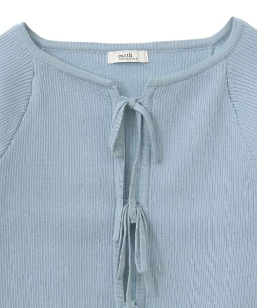 earth music&ecology(アースミュージックアンドエコロジー)の「フロントリボンリブニットカーディガン(カーディガン/ボレロ・レディース・ブラック/ブルー系その他7/アイボリー・FREE)」の19枚目の写真