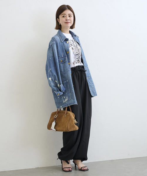 GANNI（ガニー）の「GANNI / ガニー Basic Jersey Leopard Relaxed Tシャツ（Tシャツ/カットソー・レディース・ホワイト・FREE）」の4枚目の写真