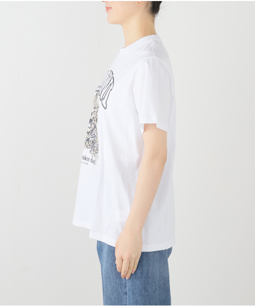 GANNI Tiger レオパード Tシャツ | ホワイト Leopard White Basic Jersey Leopard Relaxed T-shirt | GANNI US
