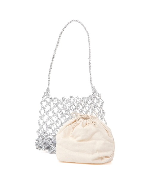 LAKOLE（ラコレ）の「メタリックメッシュワンハンドルバッグ / 286388（かごバッグ・レディース・シルバー/ブラック・FREE）」の18枚目の写真