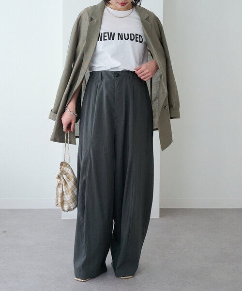 Omekashi（オメカシ）の「ドロストカーブパンツ（チノパンツ・レディース・チャコールグレー/ベージュ/カーキ/ピンク/ブラウン・38/36/PS）」の14枚目の写真