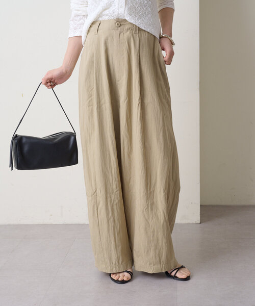 Omekashi おめかし　TR イージーカーブパンツ　ブラウン　38 L M Omekashi オメカシ TR イージーカーブパンツ ブラウン 38 L M