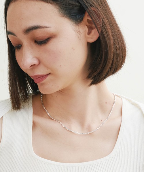Magine:SILVER 925 スターリング シルバー 4面カットアズキ チェーン（M） ネックレス45cm
