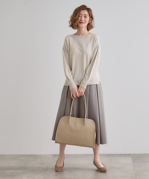 grove(グローブ)の「【A4】【トレンドのボストン型】ラウンド機能トート(トートバッグ・レディース・ナチュラル/ブラック・00)」の7枚目の写真