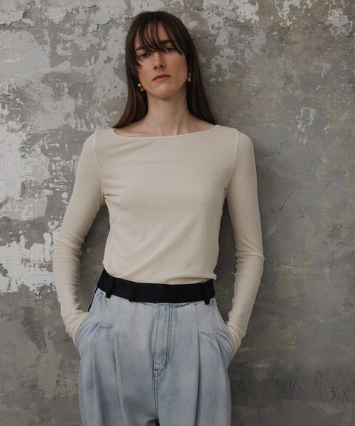 ADAM ET ROPE'（アダムエロペ）の「【EMOELLE】キャミソールコンビロンT（Tシャツ/カットソー・レディース・ブラック/キナリ・FREE）」の4枚目の写真