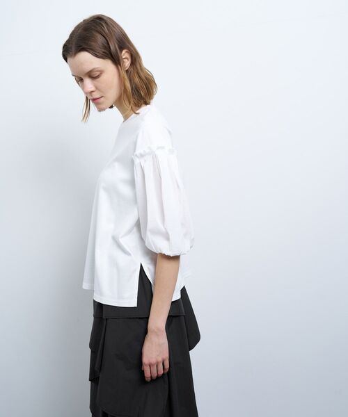 ランバンオンブルー タックスリーブ Tシャツ ブラック セール】タックスリーブコンビカットソー（Tシャツ/カットソー