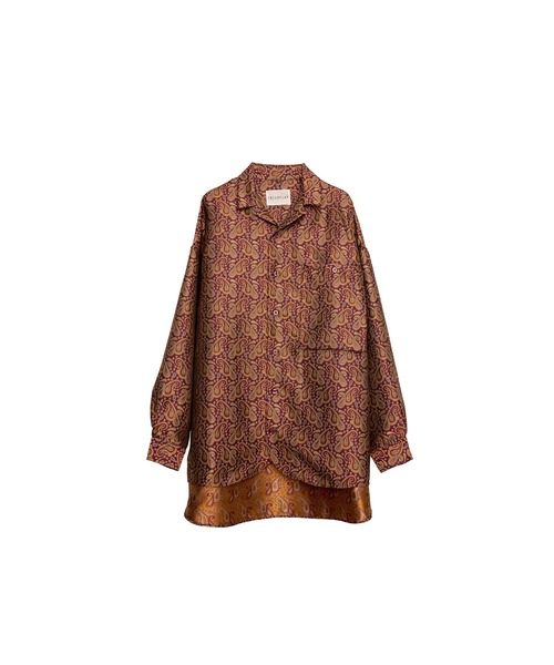 INTERPLAY（インタープレイ）の「【INTERPLAY】Open Collar Over Size Shirt【4：Jacquard Paisley】(UINISEX)（シャツ/ブラウス・メンズ・ボルドー/ネイビー系・FREE）」の2枚目の写真