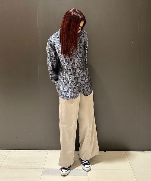 INTERPLAY（インタープレイ）の「【INTERPLAY】Open Collar Over Size Shirt【4：Jacquard Paisley】(UINISEX)（シャツ/ブラウス・メンズ・ボルドー/ネイビー系・FREE）」の9枚目の写真