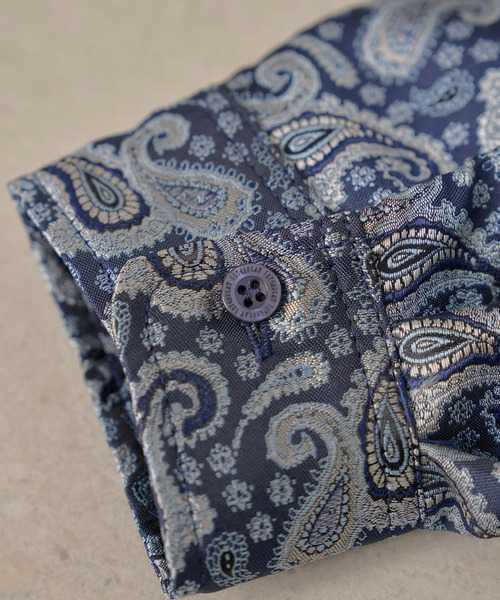 INTERPLAY（インタープレイ）の「【INTERPLAY】Open Collar Over Size Shirt【4：Jacquard Paisley】(UINISEX)（シャツ/ブラウス・メンズ・ボルドー/ネイビー系・FREE）」の12枚目の写真