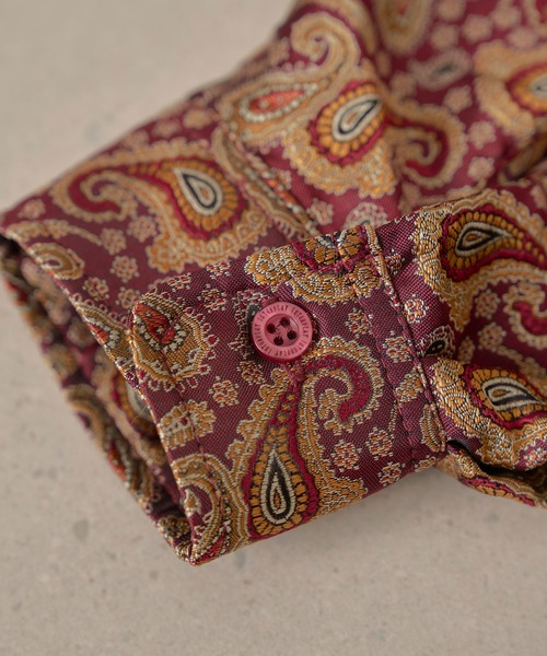 INTERPLAY（インタープレイ）の「【INTERPLAY】Open Collar Over Size Shirt【4：Jacquard Paisley】(UINISEX)（シャツ/ブラウス・メンズ・ボルドー/ネイビー系・FREE）」の15枚目の写真