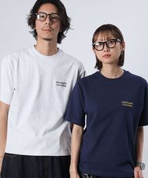 【FFEIN（フェイン）】ワンポイント刺繍ショート丈Tシャツ / Tシャツ 短丈 クルーネック 半袖 刺繍 ワンポイント