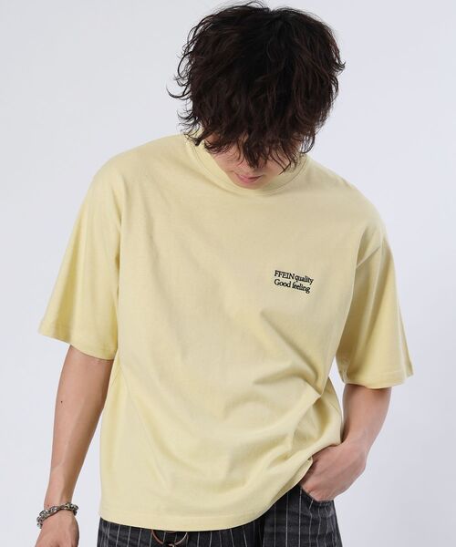 FFEIN(フェイン)の「【FFEIN(フェイン)】ワンポイント刺繍ショート丈Tシャツ / Tシャツ 短丈 クルーネック 半袖 刺繍 ワンポイント(Tシャツ/カットソー・メンズ・ホワイト/レッド/ネイビー/ブラック/ブルー/アッシュグレー/レモンイエロー/モカ/ピンク・SMALL/MEDIUM/LARGE)」の10枚目の写真