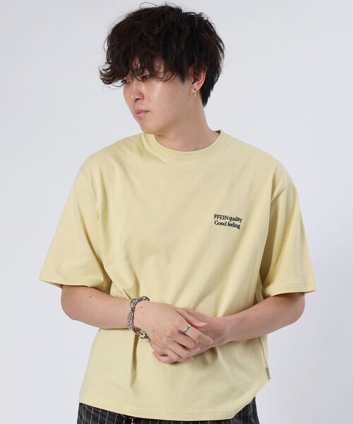 FFEIN(フェイン)の「【FFEIN(フェイン)】ワンポイント刺繍ショート丈Tシャツ / Tシャツ 短丈 クルーネック 半袖 刺繍 ワンポイント(Tシャツ/カットソー・メンズ・ホワイト/レッド/ネイビー/ブラック/ブルー/アッシュグレー/レモンイエロー/モカ/ピンク・SMALL/MEDIUM/LARGE)」の11枚目の写真