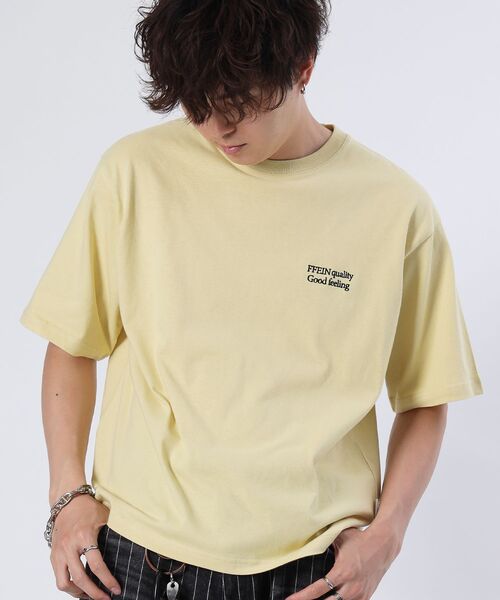 FFEIN(フェイン)の「【FFEIN(フェイン)】ワンポイント刺繍ショート丈Tシャツ / Tシャツ 短丈 クルーネック 半袖 刺繍 ワンポイント(Tシャツ/カットソー・メンズ・ホワイト/レッド/ネイビー/ブラック/ブルー/アッシュグレー/レモンイエロー/モカ/ピンク・SMALL/MEDIUM/LARGE)」の12枚目の写真