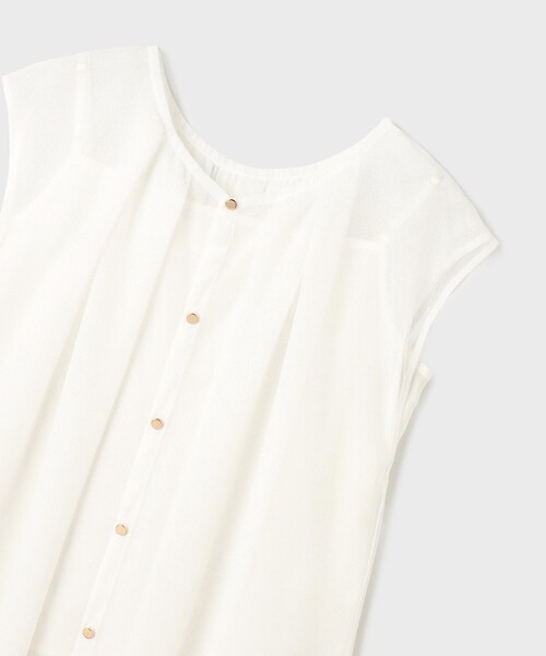 Diagram(ダイアグラム)の「チュールタックノースリーブ(シャツ/ブラウス・レディース・ライトグリーン/ホワイト/ブラック・36)」の11枚目の写真