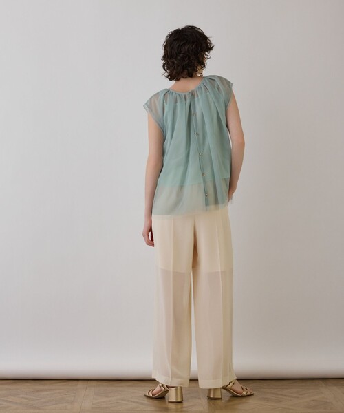 Diagram(ダイアグラム)の「チュールタックノースリーブ(シャツ/ブラウス・レディース・ライトグリーン/ホワイト/ブラック・36)」の12枚目の写真