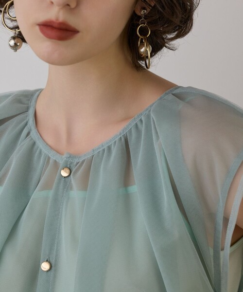 Diagram(ダイアグラム)の「チュールタックノースリーブ(シャツ/ブラウス・レディース・ライトグリーン/ホワイト/ブラック・36)」の20枚目の写真