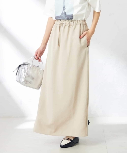 a.v.v（アーヴェヴェ）の「【洗える/UVカット/接触冷感】麻調ナロースカート（スカート・レディース・ベージュ/ネイビー・36/38/40/42/34）」の22枚目の写真