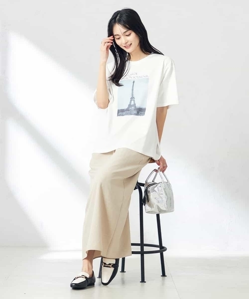 a.v.v（アーヴェヴェ）の「【洗える/UVカット/接触冷感】麻調ナロースカート（スカート・レディース・ベージュ/ネイビー・36/38/40/42/34）」の21枚目の写真