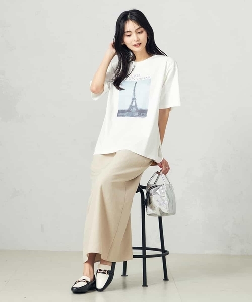 a.v.v（アーヴェヴェ）の「【洗える/UVカット/接触冷感】麻調ナロースカート（スカート・レディース・ベージュ/ネイビー・36/38/40/42/34）」の19枚目の写真