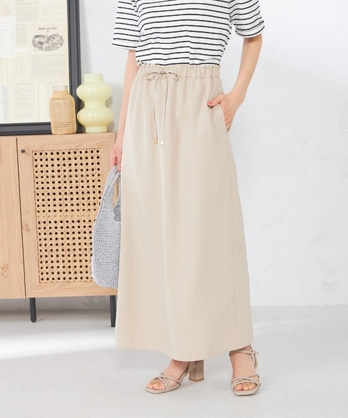 a.v.v（アーヴェヴェ）の「【洗える/UVカット/接触冷感】麻調ナロースカート（スカート・レディース・ベージュ/ネイビー・36/38/40/42/34）」の17枚目の写真