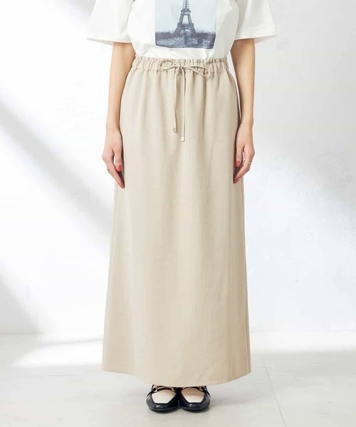 a.v.v（アーヴェヴェ）の「【洗える/UVカット/接触冷感】麻調ナロースカート（スカート・レディース・ベージュ/ネイビー・36/38/40/42/34）」の11枚目の写真