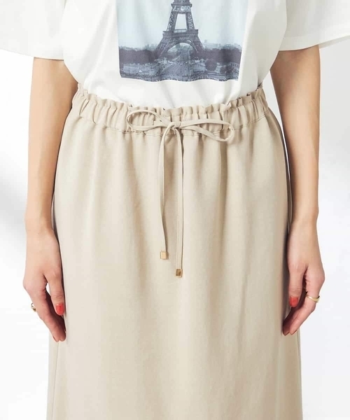 a.v.v（アーヴェヴェ）の「【洗える/UVカット/接触冷感】麻調ナロースカート（スカート・レディース・ベージュ/ネイビー・36/38/40/42/34）」の8枚目の写真
