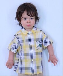 恐竜オーバーサイズチェック半袖シャツ