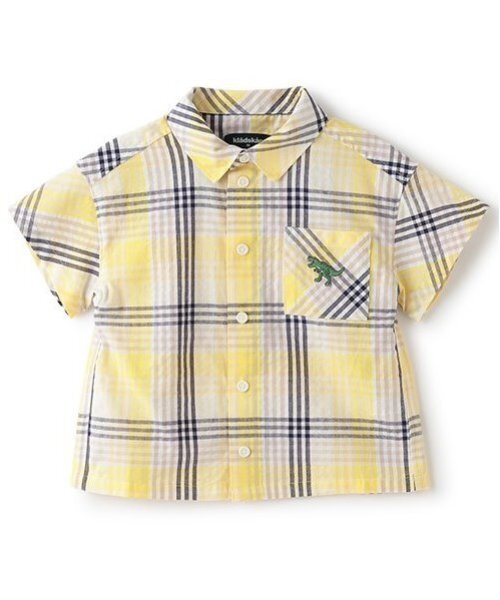 kladskap（クレードスコープ）の「恐竜オーバーサイズチェック半袖シャツ（シャツ/ブラウス・キッズ・イエロー/ブルー・100cm/110cm/120cm/130cm/90cm）」の13枚目の写真