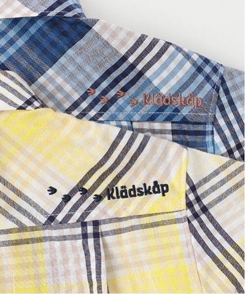 kladskap（クレードスコープ）の「恐竜オーバーサイズチェック半袖シャツ（シャツ/ブラウス・キッズ・イエロー/ブルー・100cm/110cm/120cm/130cm/90cm）」の8枚目の写真