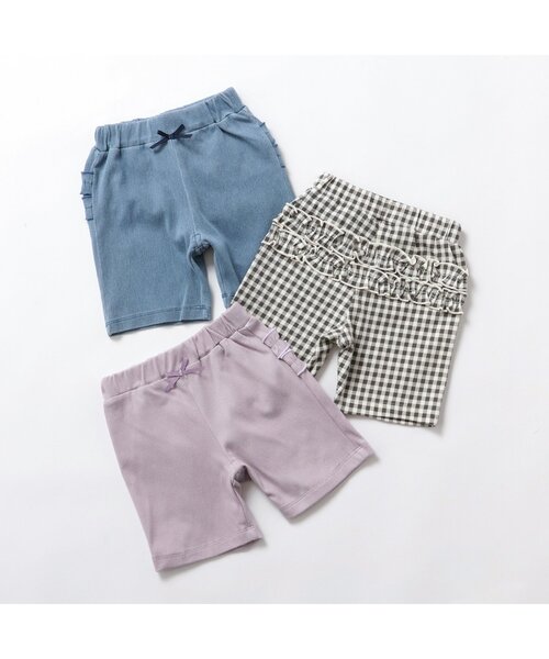 apres les cours(アプレレクール)の「【WEB限定】ひんやりバックフリルレギンス(レギンス/スパッツ・キッズ・ラベンダー/グレー/サックスブルー・80/90/100/110/120/130)」の4枚目の写真