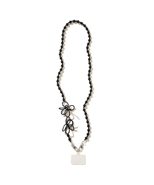 Casselini(キャセリーニ)の「Casselini Flower Beads Mobile Shoulder(キャセリーニ フラワービーズモバイルショルダー)(スマホグッズ・メンズ・ブラック/ホワイト/シルバー・FREE)」の3枚目の写真