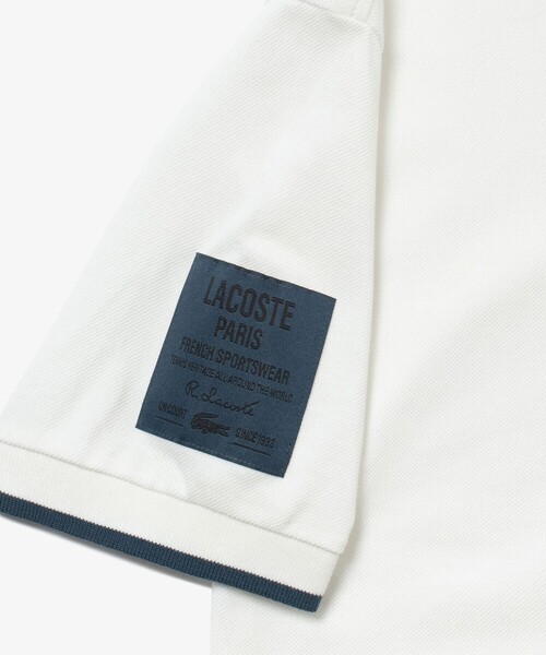 LACOSTE(ラコステ)の「スリーブネームパッチ 配色ライン鹿の子地ポロシャツ(ポロシャツ・メンズ・グレイッシュブルー/ブラウン/ダークブルー・2/3/5/4)」の17枚目の写真