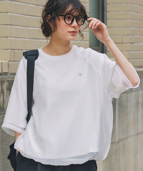 新品未使用 ESTNATION シアーレイヤードTシャツ ホワイト フリーサイズ 新品未使用 ESTNATION シアーレイヤードTシャツ ホワイト