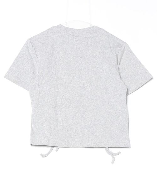 LETee(レティー)の「サイドドローコードでシルエット自在♪トレンド感たっぷりのフォトプリントTシャツ(Tシャツ/カットソー・レディース・ブラック/ホワイト/グレー/ブルー・FREE)」の15枚目の写真