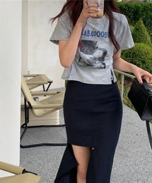 サイドドローコードでシルエット自在♪トレンド感たっぷりのフォトプリントTシャツ