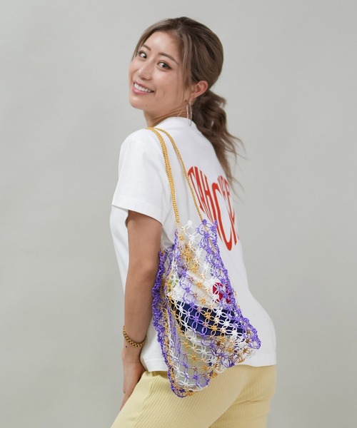ムラサキスポーツ(ムラサキスポーツ)の「Lila&Fleur/リラアンドフルール トートバッグ Always Bag メッシュ RF064(トートバッグ・レディース・パープル系/マルチ/オレンジ系/ピンク系/グリーン系・FREE)」の3枚目の写真