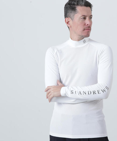 St ANDREWS(セントアンドリュース)の「【St ANDREWS】ツインコットUV×SUNPROFITメッシュ長袖ハイネックカットソー (MENS)(Tシャツ/カットソー・メンズ・ホワイト・L/M)」の1枚目の写真