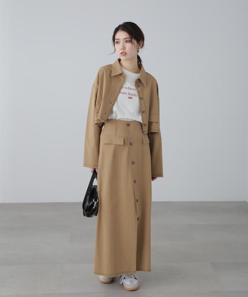 FREE'S MART(フリーズマート)の「【3サイズ展開XS-M】〈セットアップ対応〉アクセントボタンフレアスカート【低身長サイズ有】(スカート・レディース・ベージュ/ホワイト・X-SMALL/SMALL/MEDIUM)」の21枚目の写真