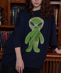 tシャツ 「UNISEX」HOODHOOD／AlienOverfit Ｔ レディース メンズ ☆SEVENTEEN ディエイト 着用！！【HOODHOOD】Alien graphic