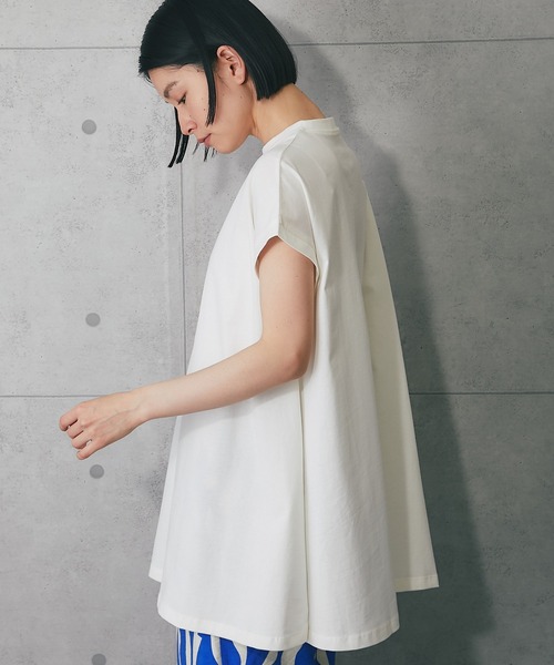 ANOTHER S(アナザーエス)の「接触冷感・イージーケアフレンチ袖フレアラインTシャツ(Tシャツ/カットソー・レディース・ブラック/オフホワイト/チャコールグレー・M)」の21枚目の写真