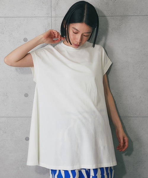 ANOTHER S(アナザーエス)の「接触冷感・イージーケアフレンチ袖フレアラインTシャツ(Tシャツ/カットソー・レディース・ブラック/オフホワイト/チャコールグレー・M)」の20枚目の写真