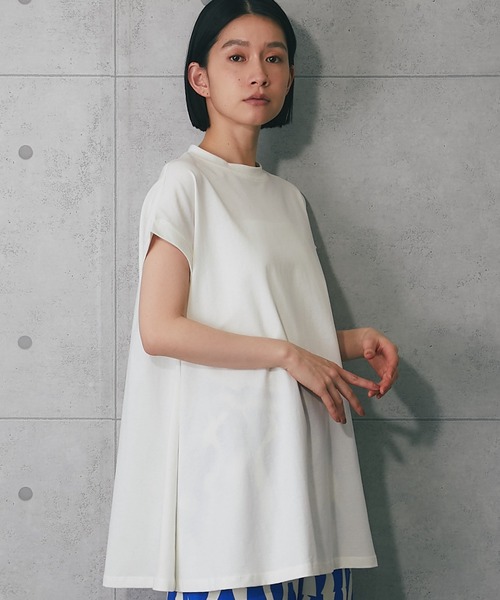 ANOTHER S(アナザーエス)の「接触冷感・イージーケアフレンチ袖フレアラインTシャツ(Tシャツ/カットソー・レディース・ブラック/オフホワイト/チャコールグレー・M)」の22枚目の写真