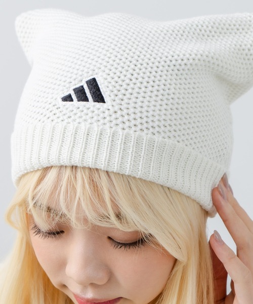 adidas(アディダス)の「【adidas/アディダス】ネコミミニットキャップ(ニットキャップ/ビーニー・レディース・ブラック/ホワイト・FREE)」の10枚目の写真