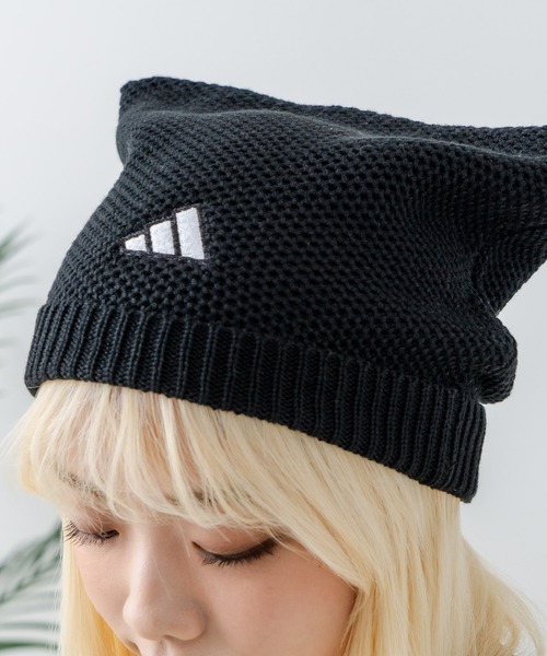 adidas(アディダス)の「【adidas/アディダス】ネコミミニットキャップ(ニットキャップ/ビーニー・レディース・ブラック/ホワイト・FREE)」の13枚目の写真